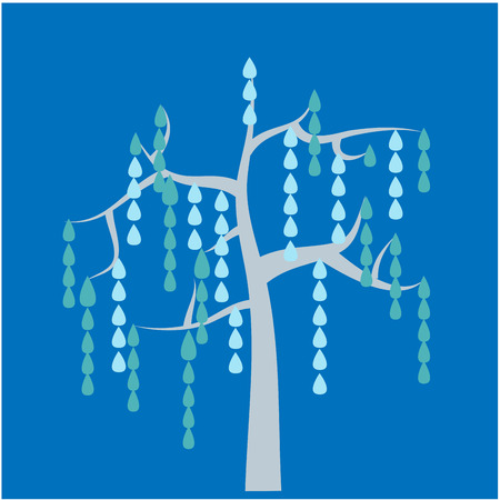 Isolated abstract tree on a colored background. Vector illustrationのイラスト素材