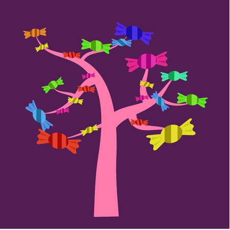 Isolated abstract tree on a colored background. Vector illustrationのイラスト素材