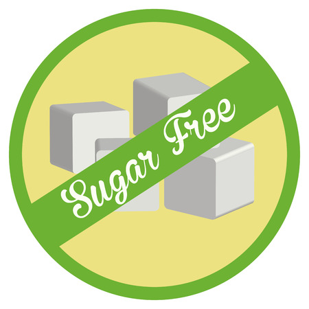 Isolated label with text for sugar free products. Vector illustrationのイラスト素材