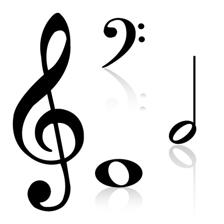 Group of musical notes on a white background. Vector illustrationのイラスト素材