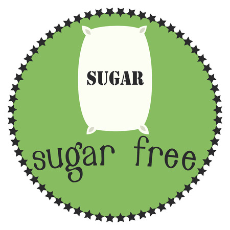 Isolated label with text for sugar free products. Vector illustrationのイラスト素材