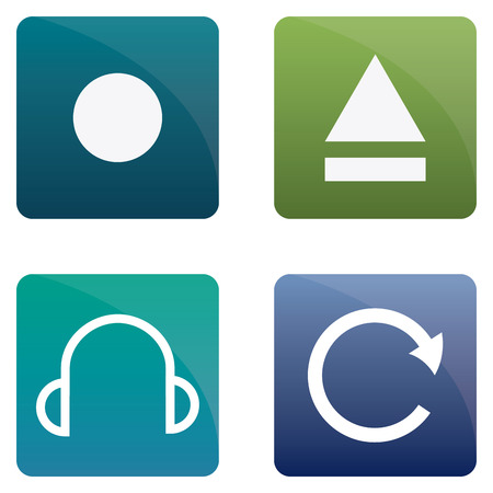 Set of media buttons on a white background. Vector illustrationのイラスト素材