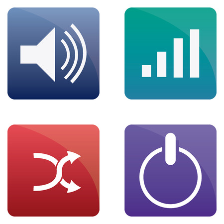 Set of media buttons on a white background. Vector illustrationのイラスト素材