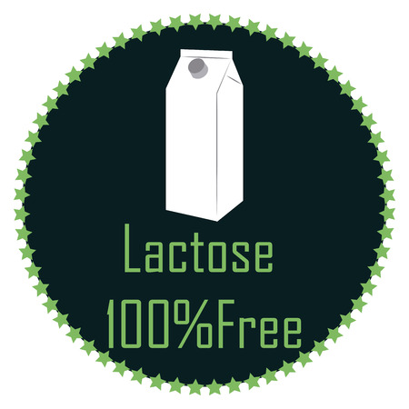 Isolated label with text for lactose free products. Vector illustrationのイラスト素材