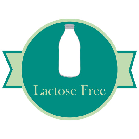 Isolated label with text for lactose free products. Vector illustrationのイラスト素材