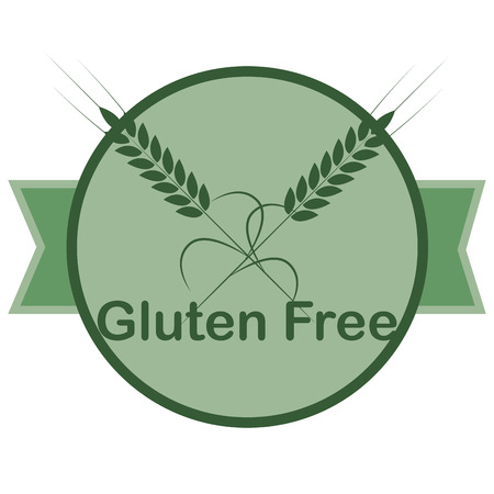 Isolated label with text for gluten free products. Vector illustrationのイラスト素材