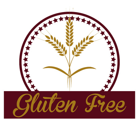 Isolated label with text for gluten free products. Vector illustrationのイラスト素材