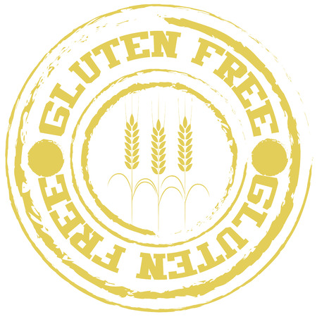 Isolated label with text for gluten free products. Vector illustrationのイラスト素材
