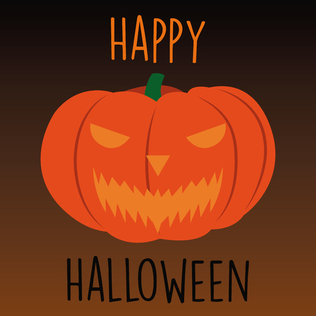 Halloween background with text and a pumpkin. Vector illustrationのイラスト素材