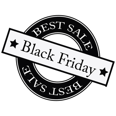 Isolated label with text and stars for black friday. Vector illustrationのイラスト素材