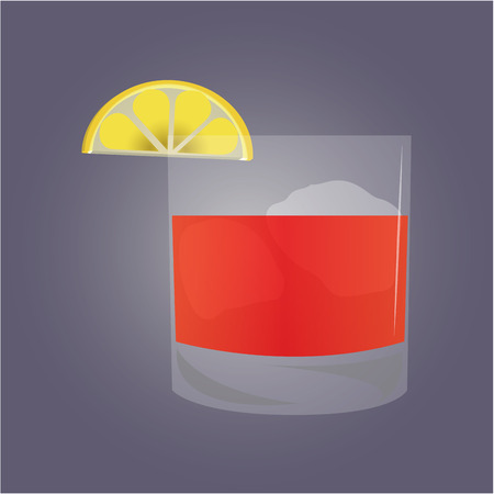 Isolated cold cocktail on a colored background. Vector illustrationのイラスト素材