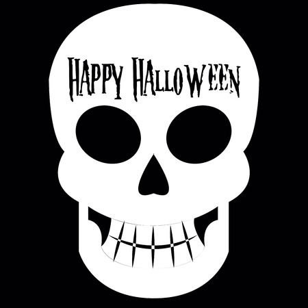 Black background with an isolated skull. Vector illustrationのイラスト素材