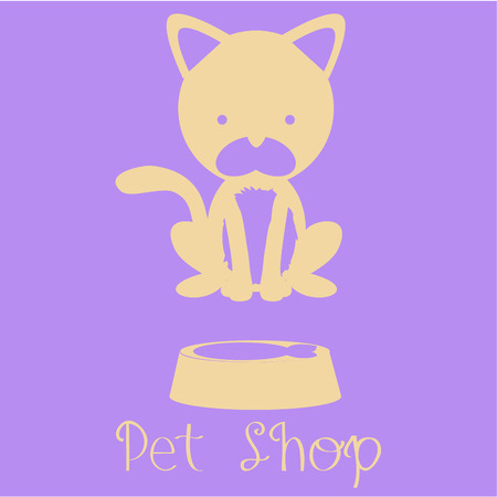 Colored background with text and a cat. Vector illustrationのイラスト素材