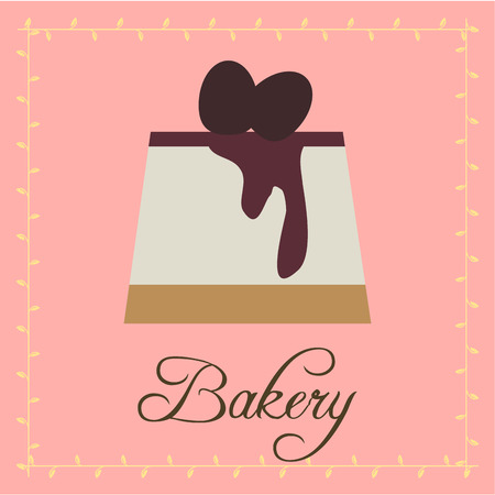Isolated cake on a textured background. Vector illustrationのイラスト素材