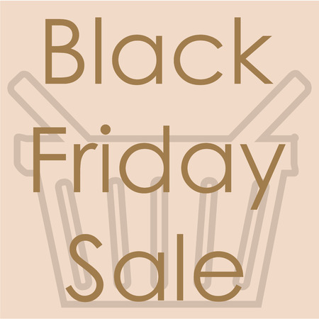 Colored background with text and a shopping basket. Vector illustrationのイラスト素材