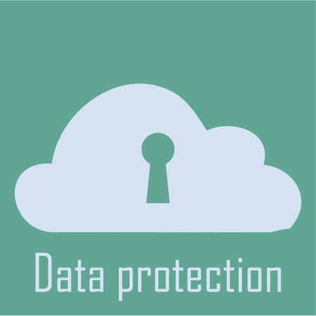 Colored background with text for data protection in cloud computing. Vector illustrationのイラスト素材