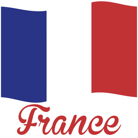 White background with text and the french flag. Vector illustrationのイラスト素材