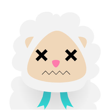 Isolated sheep with facial expressions. Vector illustrationのイラスト素材