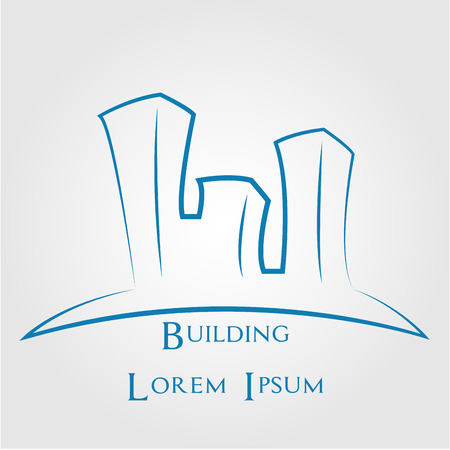 Isolated abstract buildings for company logos. Vector illustrationのイラスト素材