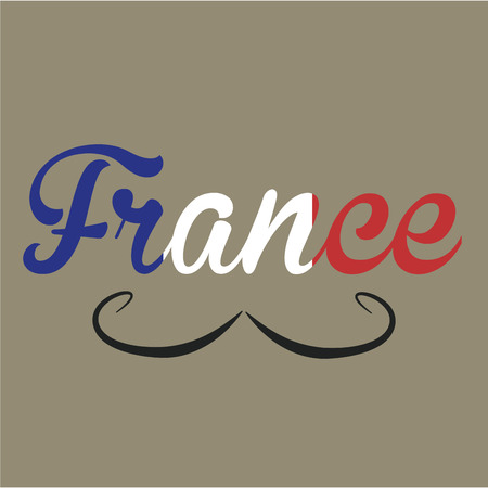 Colored background with text and a mustache. Vector illustrationのイラスト素材
