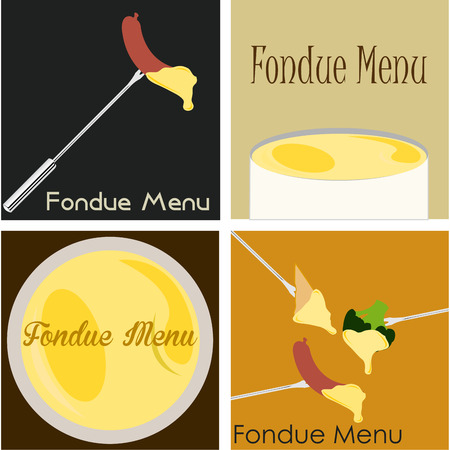 Set of backgrounds with hot chocolate and text. Vector illustrationのイラスト素材