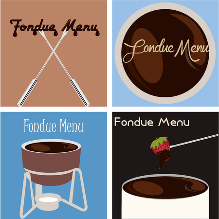 Set of backgrounds with hot chocolate and text. Vector illustrationのイラスト素材
