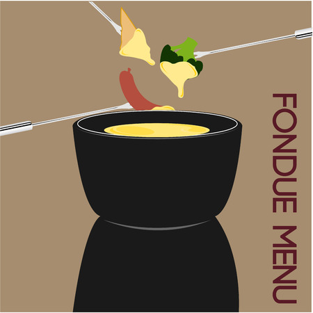 Colored background with hot cheese and text. Vector illustrationのイラスト素材