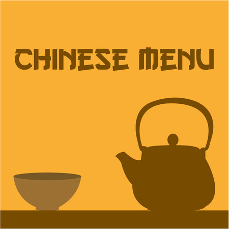 Colored chinese menu design with text. Vector illustrationのイラスト素材