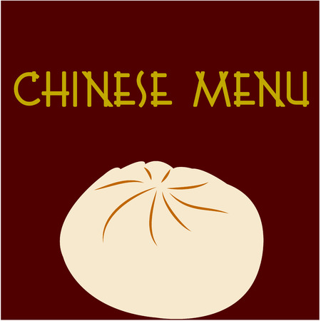 Colored chinese menu design with text. Vector illustrationのイラスト素材