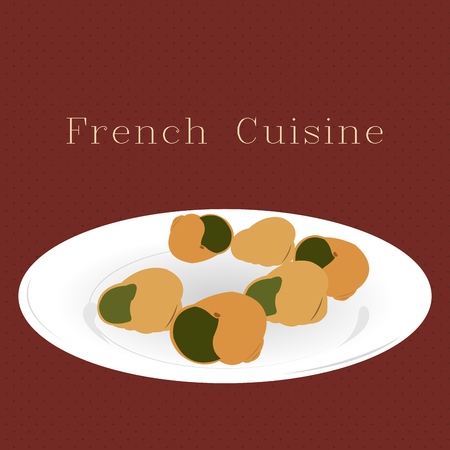Isolated french food on a textured background. Vector illustrationのイラスト素材