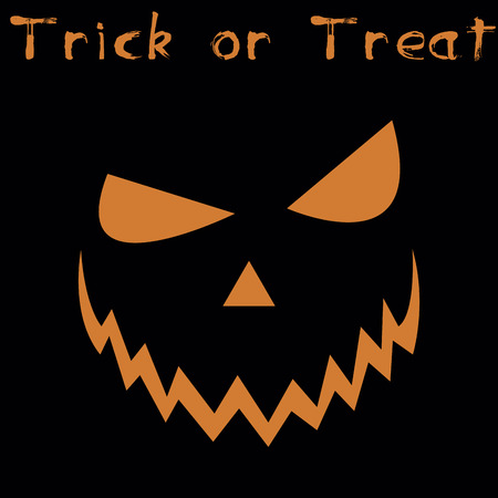 Isolated jack o' lantern on a colored background. Vector illustrationのイラスト素材