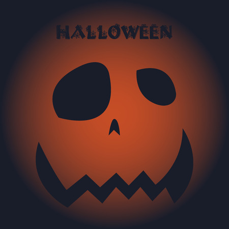 Isolated jack o' lantern on a colored background. Vector illustrationのイラスト素材