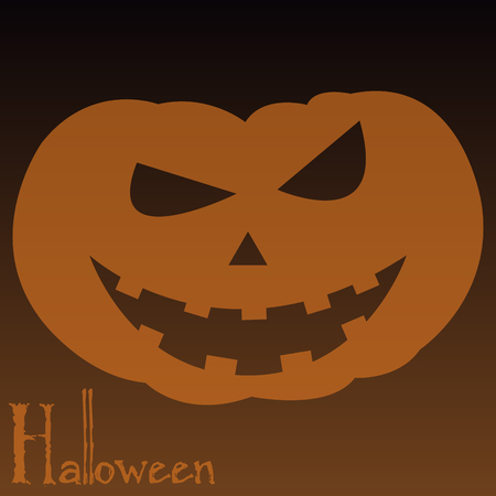 Isolated jack o' lantern on a colored background. Vector illustrationのイラスト素材