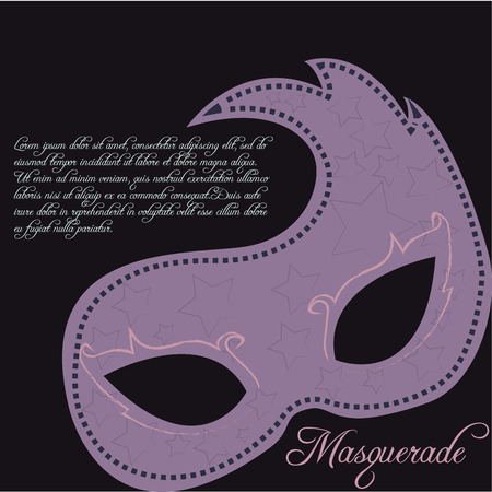 Colored background with text and a carnival maskのイラスト素材