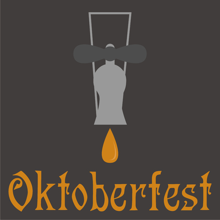 Colored background with text and traditional elements for oktoberfestのイラスト素材