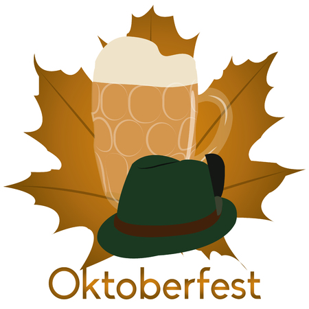 Colored background with traditional elements for oktoberfestのイラスト素材