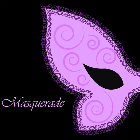 Colored background with text and a carnival maskのイラスト素材