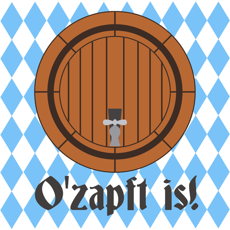 Colored background with text and traditional elements for oktoberfestのイラスト素材
