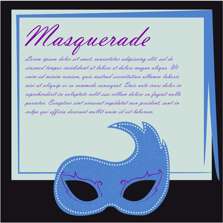 Colored background with text and a carnival maskのイラスト素材