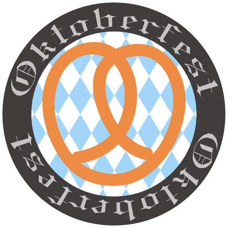 Isolated label with traditional elements for oktoberfestのイラスト素材