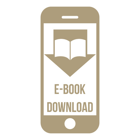 White background with an e-book icon. Vector illustrationのイラスト素材
