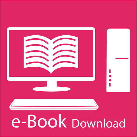 Colored background with an e-book icon. Vector illustrationのイラスト素材
