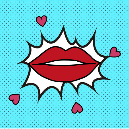 Isolated pop art expression on a colored backgroundのイラスト素材