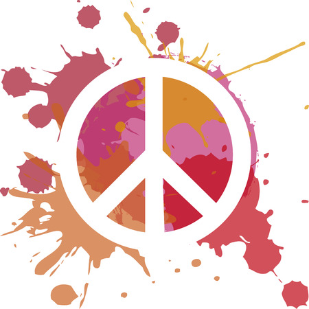 Isolated peace symbol on a colored backgroundのイラスト素材