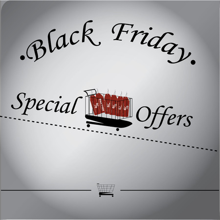 Black friday background with text and iconsのイラスト素材
