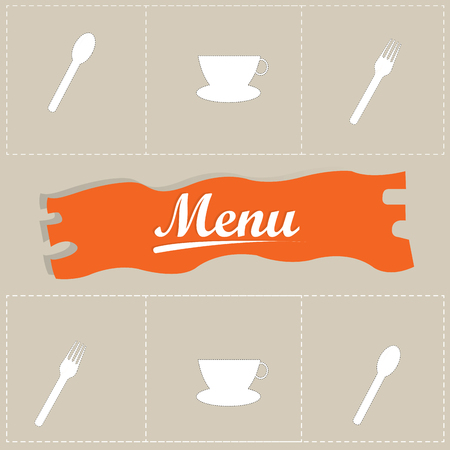 Colored menu design with text and elementsのイラスト素材