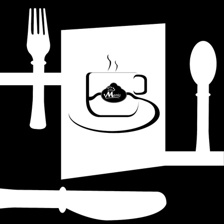 Colored menu design with text and elementsのイラスト素材