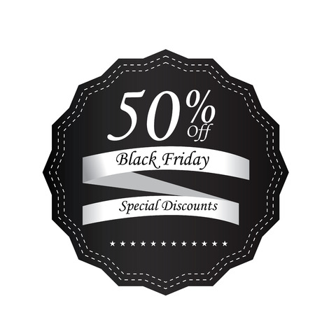 Isolated label with text and discounts for black fridayのイラスト素材