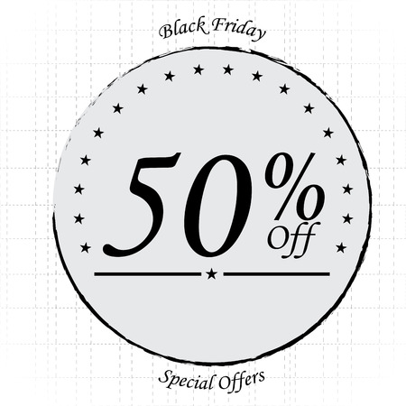 A black friday background with text and iconsのイラスト素材