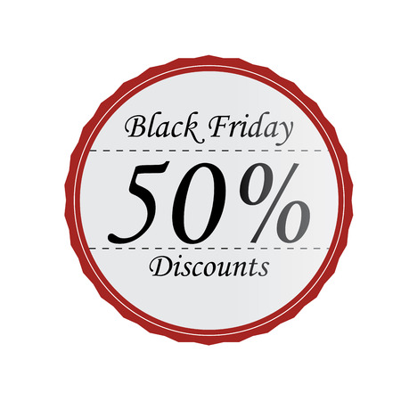 Isolated label with text and discounts for black fridayのイラスト素材